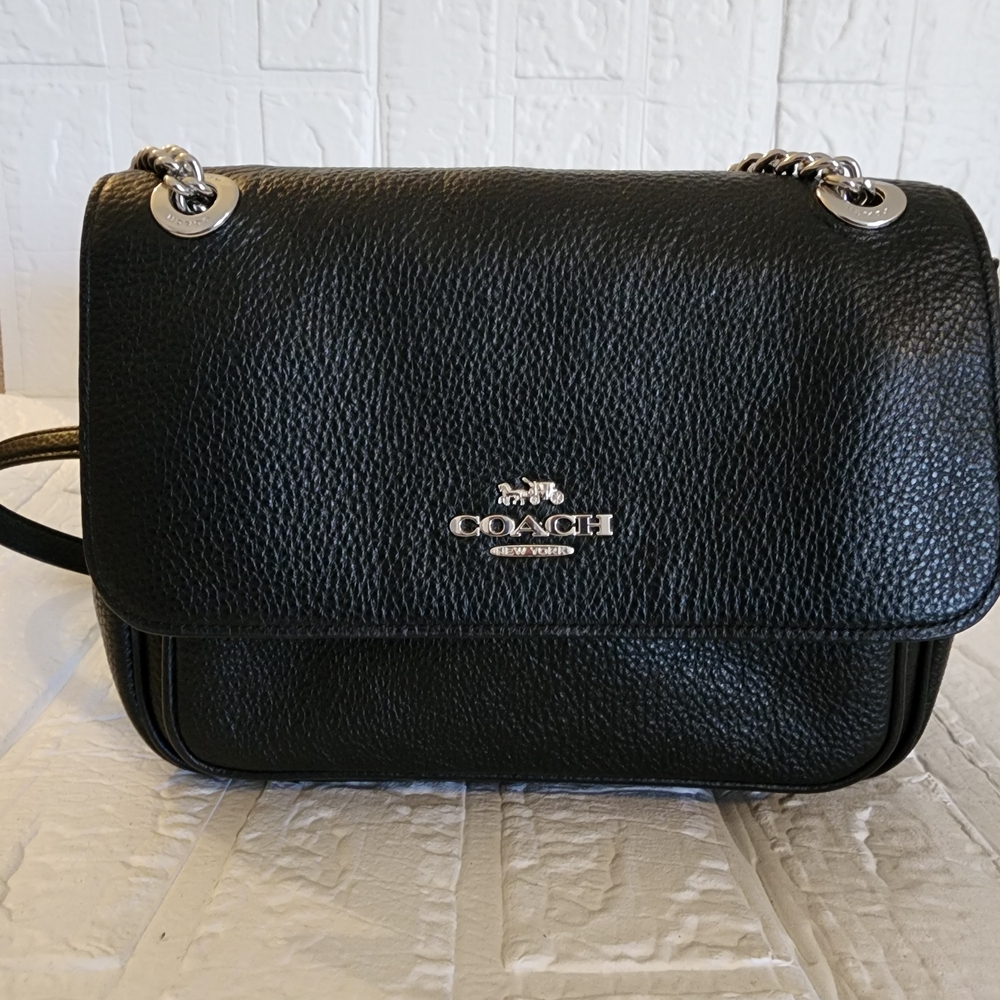 Coach Black Pebbled Leather Crossbody Bag